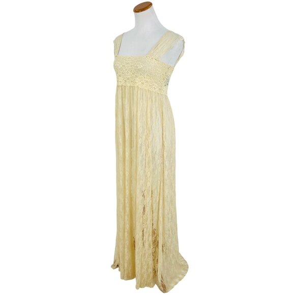 NWT Free People Cream Sheer Lace Romantic Boho Maxi Dress - Picture 12 of 16